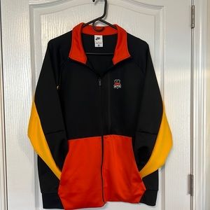 NIKE Mens Basketball Frenzy Skull Full Zip Track Jacket Black Orange Yellow XL